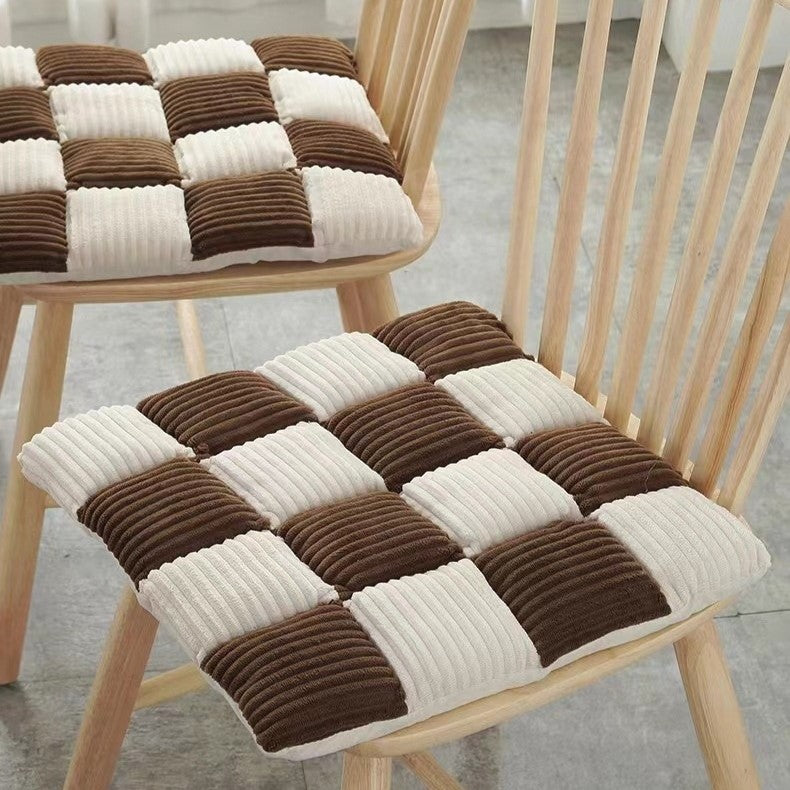 CORDUROY COMFORT CHECKERED SEAT CUSHION