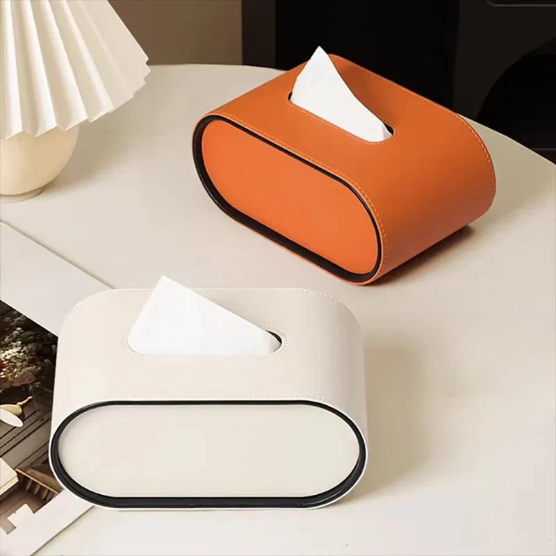 LEATHORA OVAL TISSUE BOX