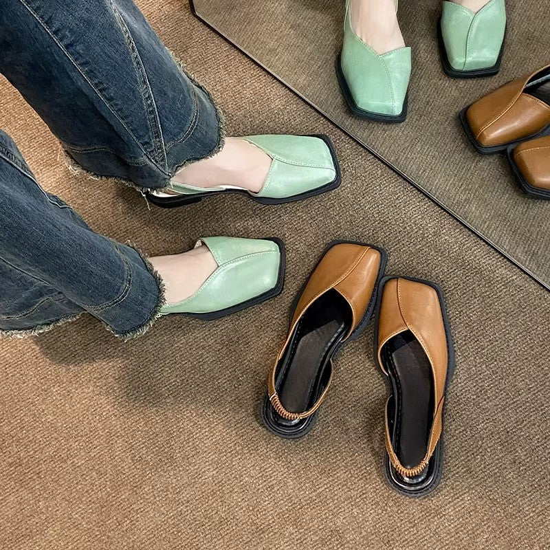 Olivine Slingback Flats