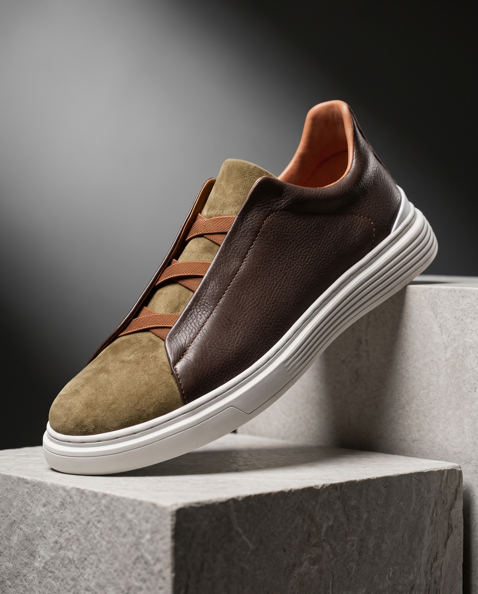 Reese Suede Leather Slip-On Sneakers