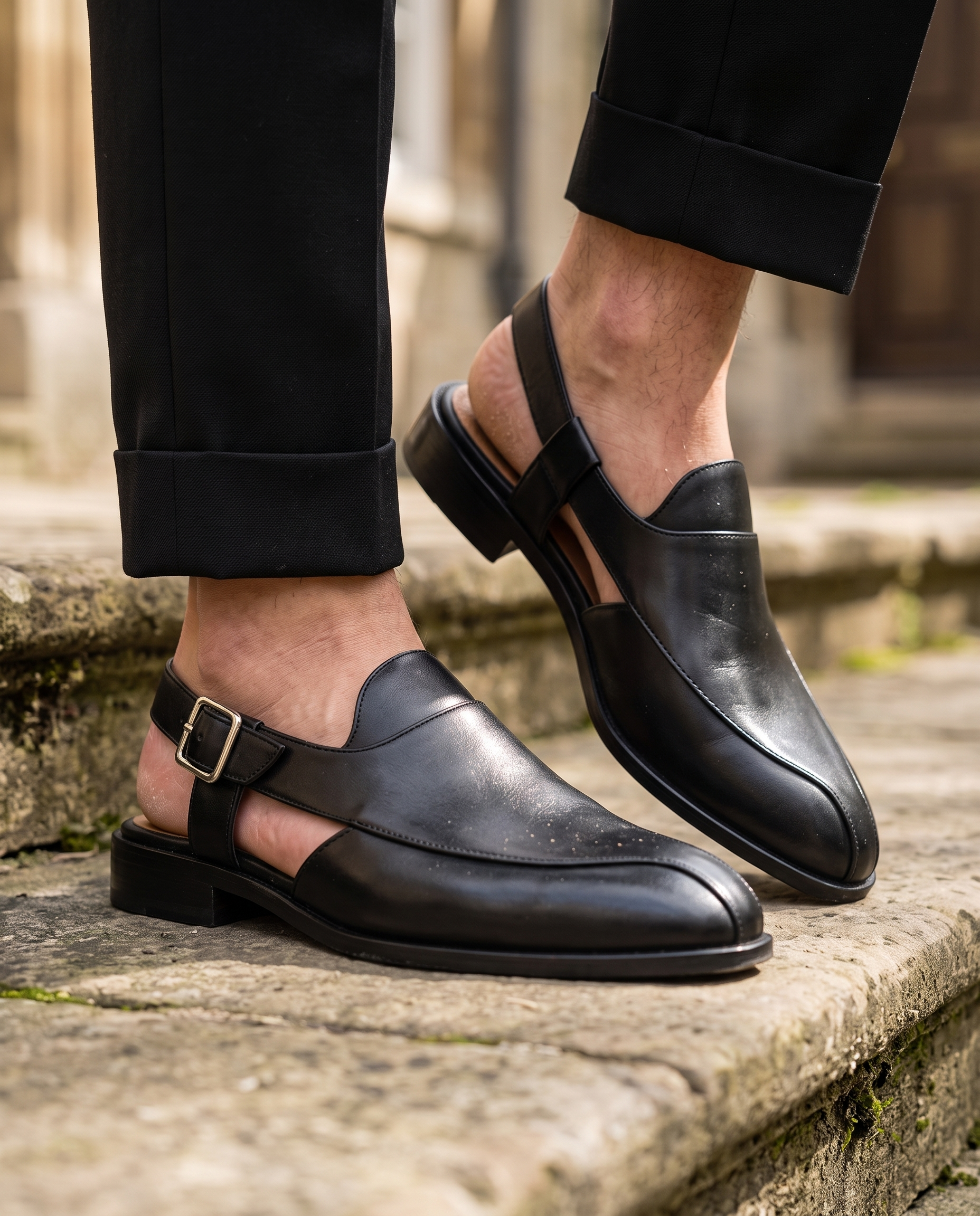 Ravello Genuine Leather Slingback Loafers