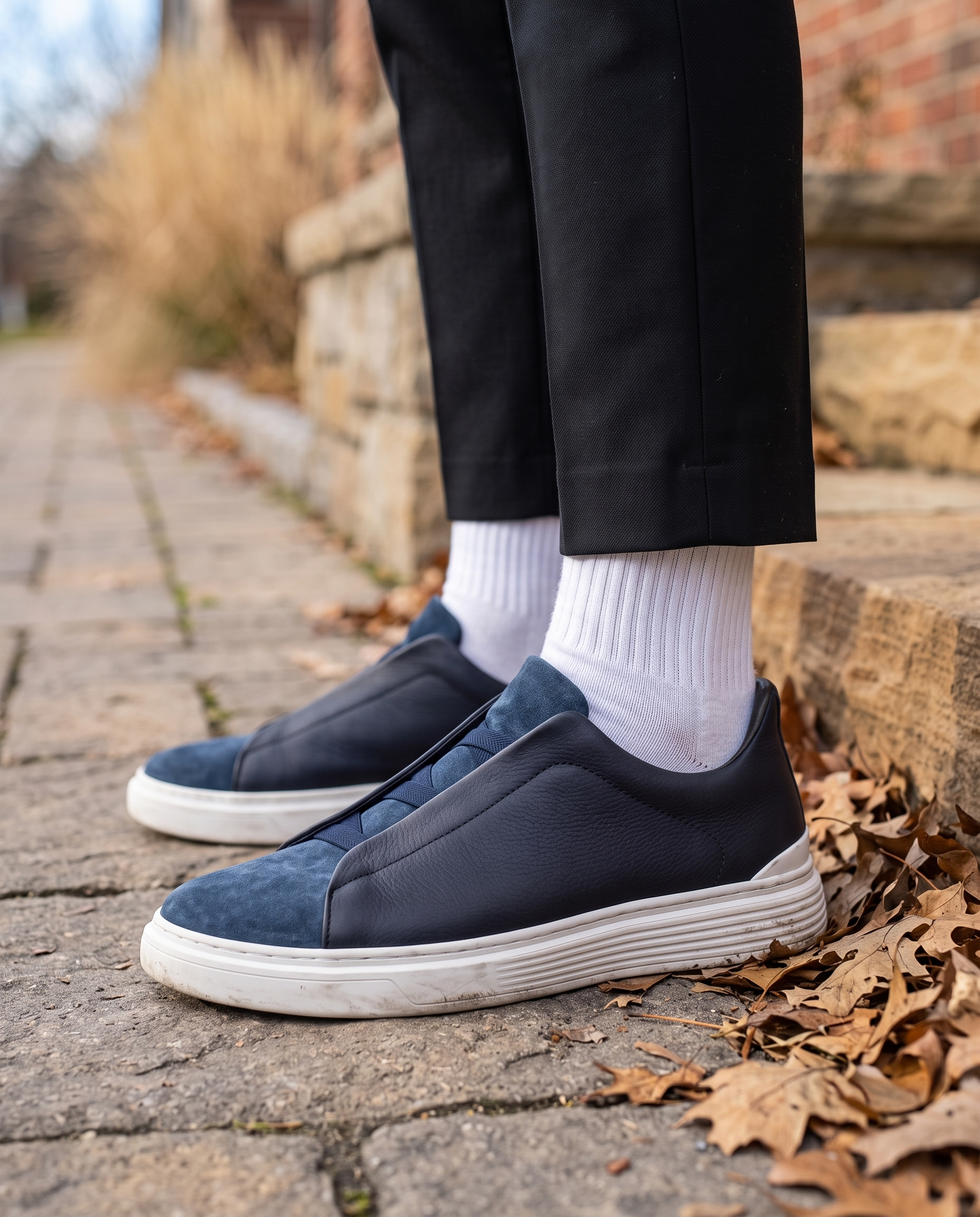 Reese Suede Leather Slip-On Sneakers