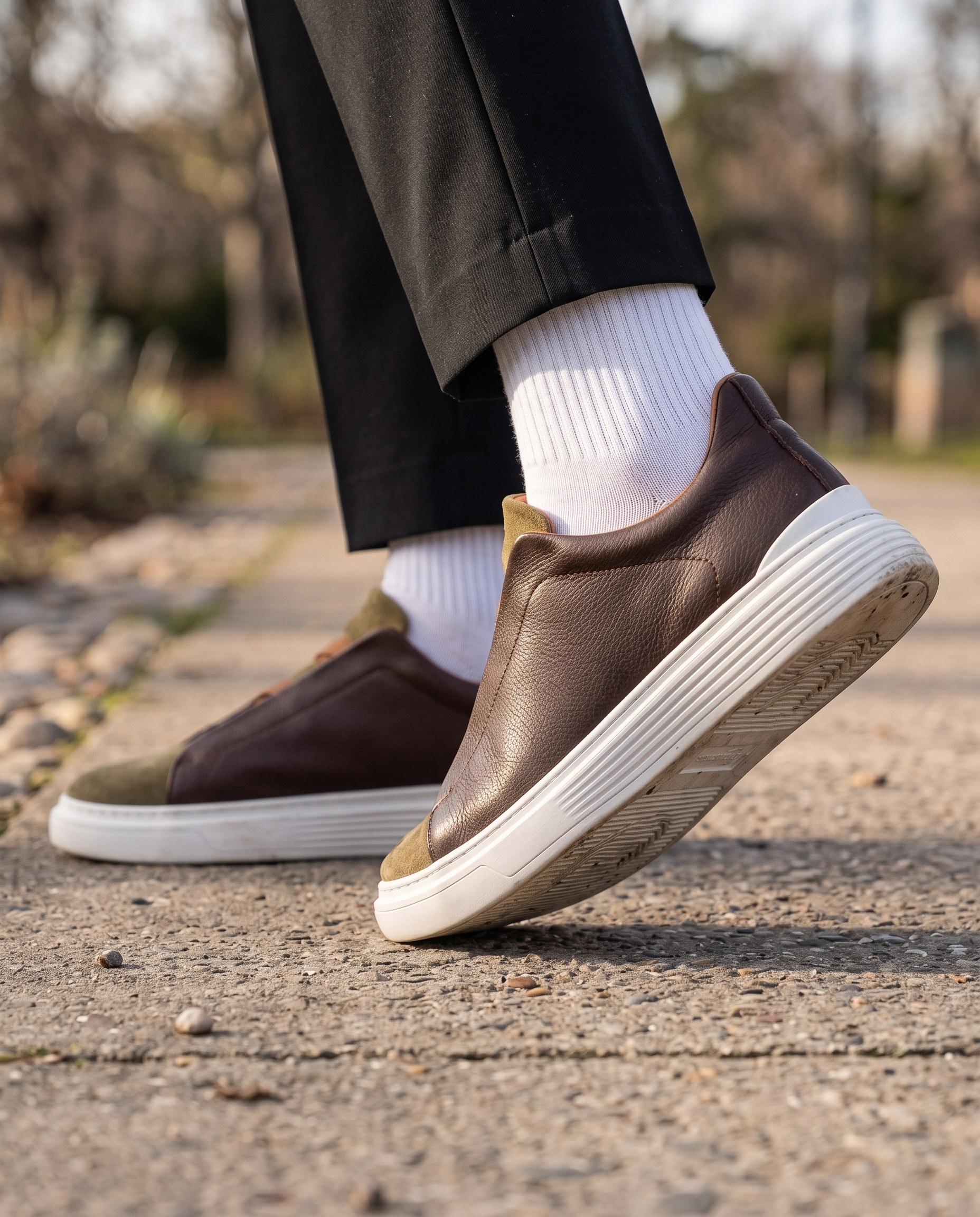 Reese Suede Leather Slip-On Sneakers