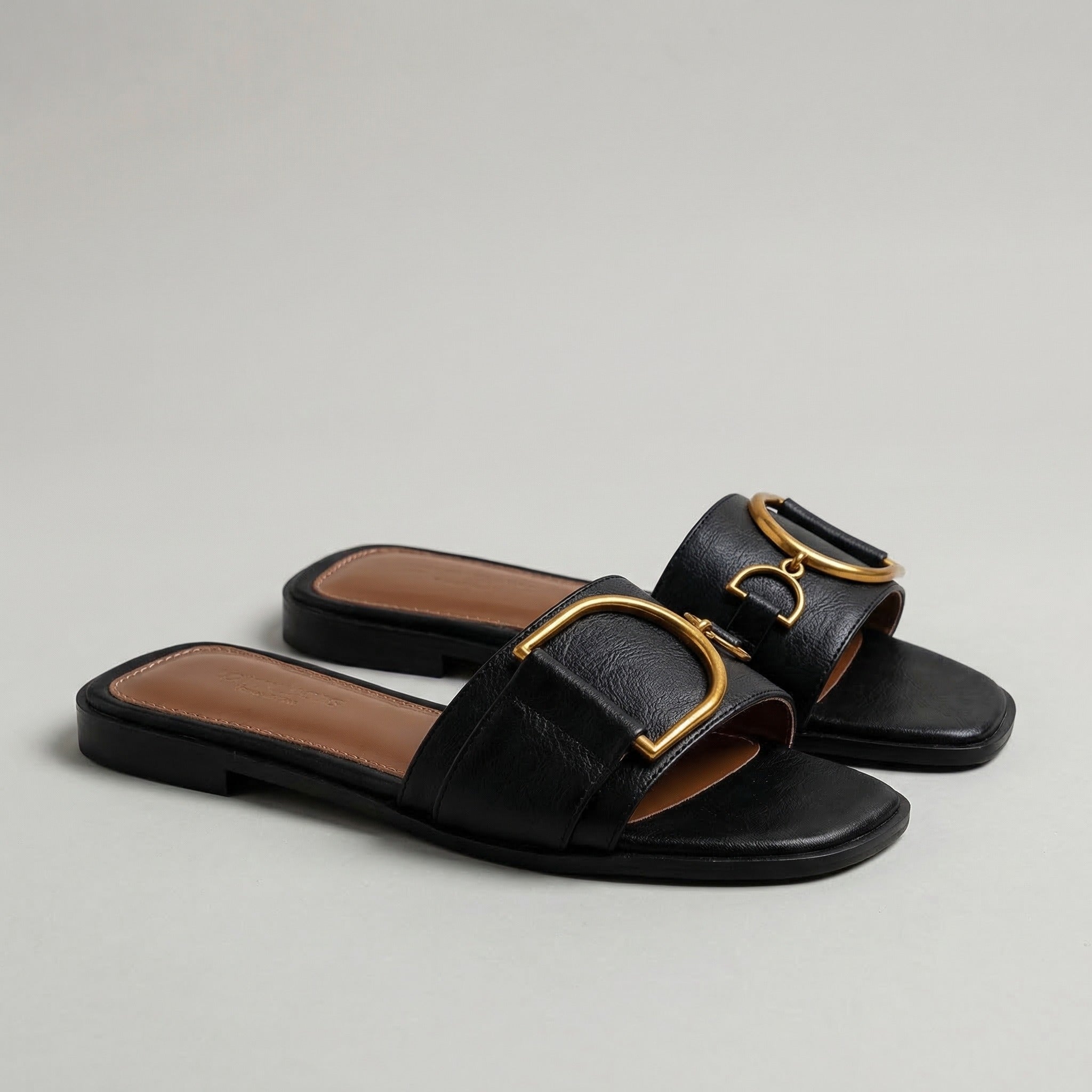 Aurelia Leather Slide Sandals