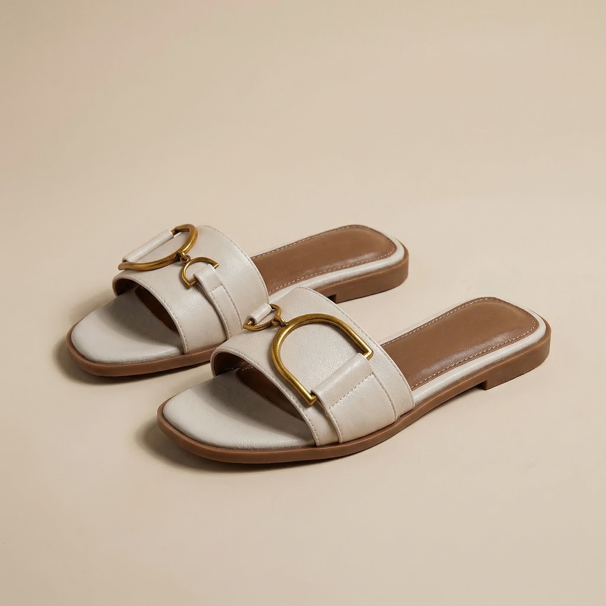 Aurelia Leather Slide Sandals