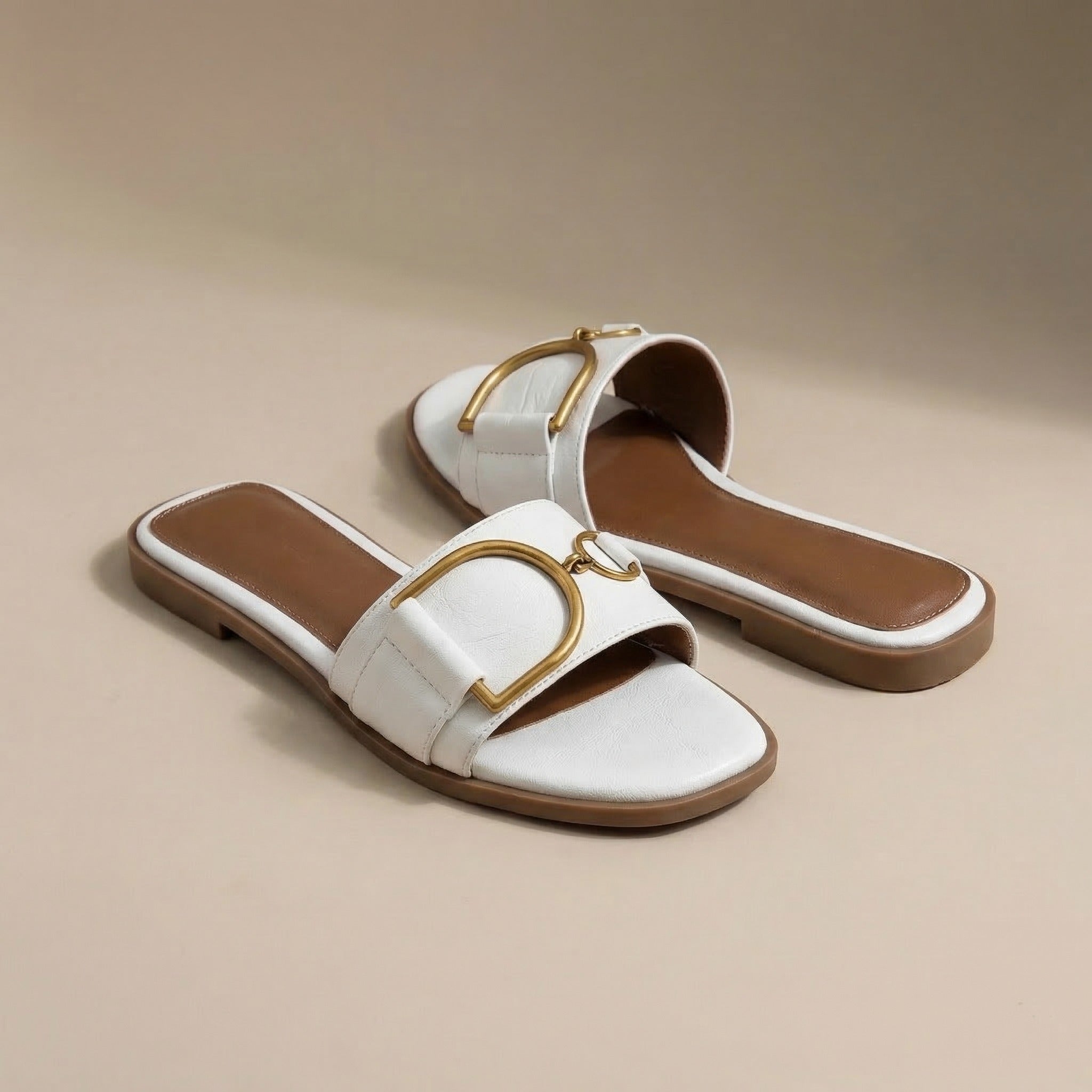 Aurelia Leather Slide Sandals