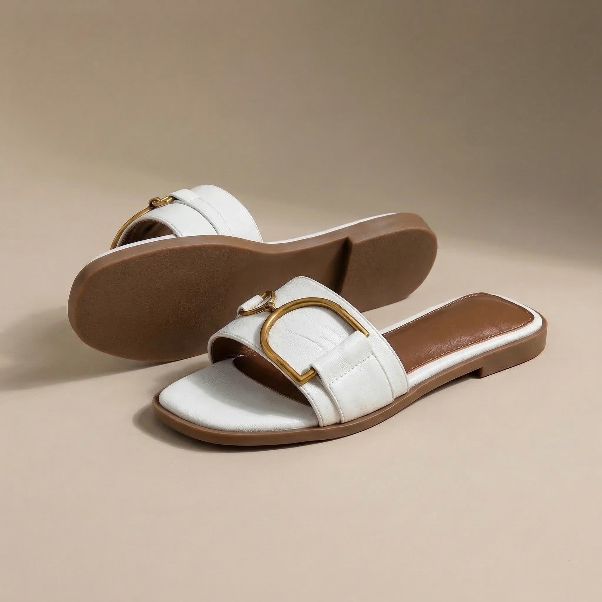 Aurelia Leather Slide Sandals