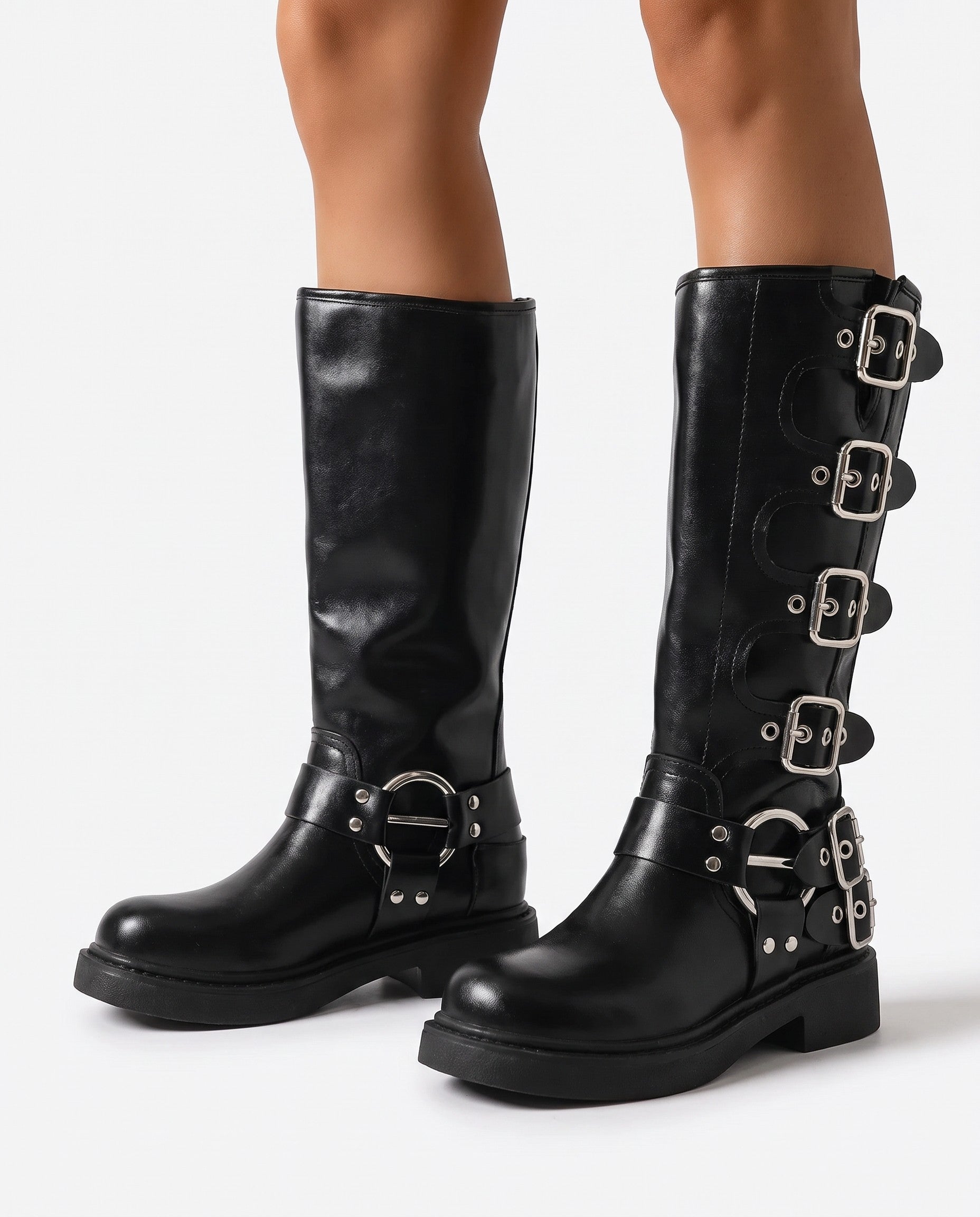 Valkyrie Knee-High Buckle Boots