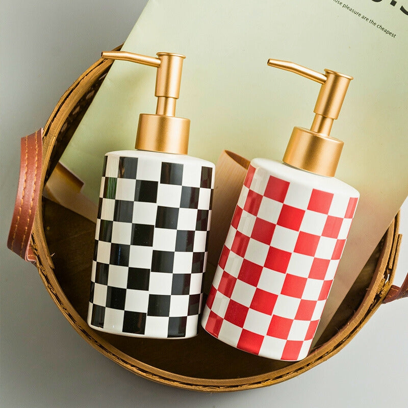 CHECKERED SOAP DISPENSER