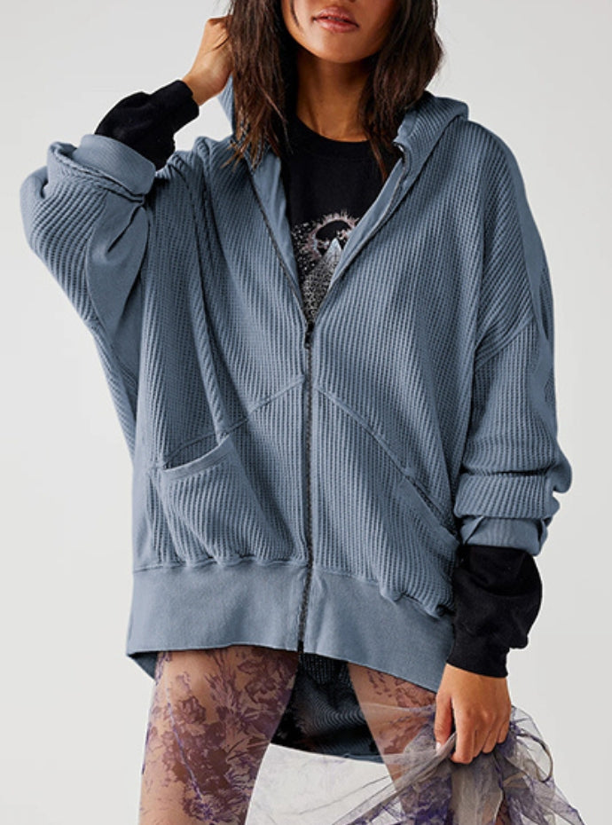 WANDERER WAFFLE-KNIT HOODIE