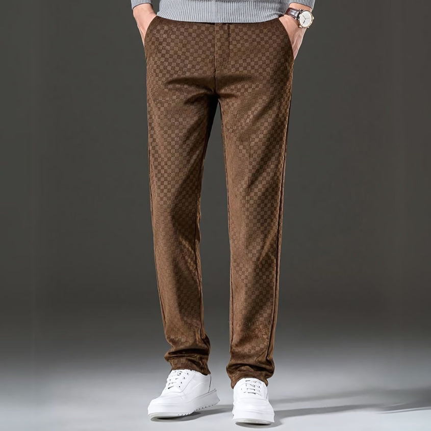 CHECKERED CORDUROY SLACKS