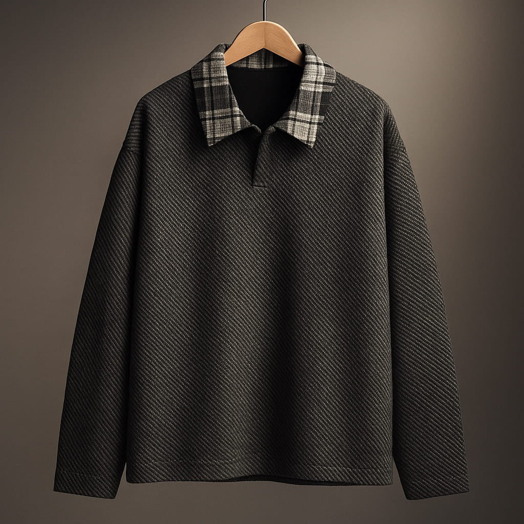 Fletcher Plaid Collar Sweatshirt