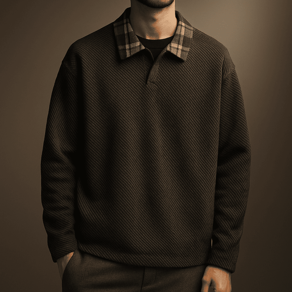 Fletcher Plaid Collar Sweatshirt