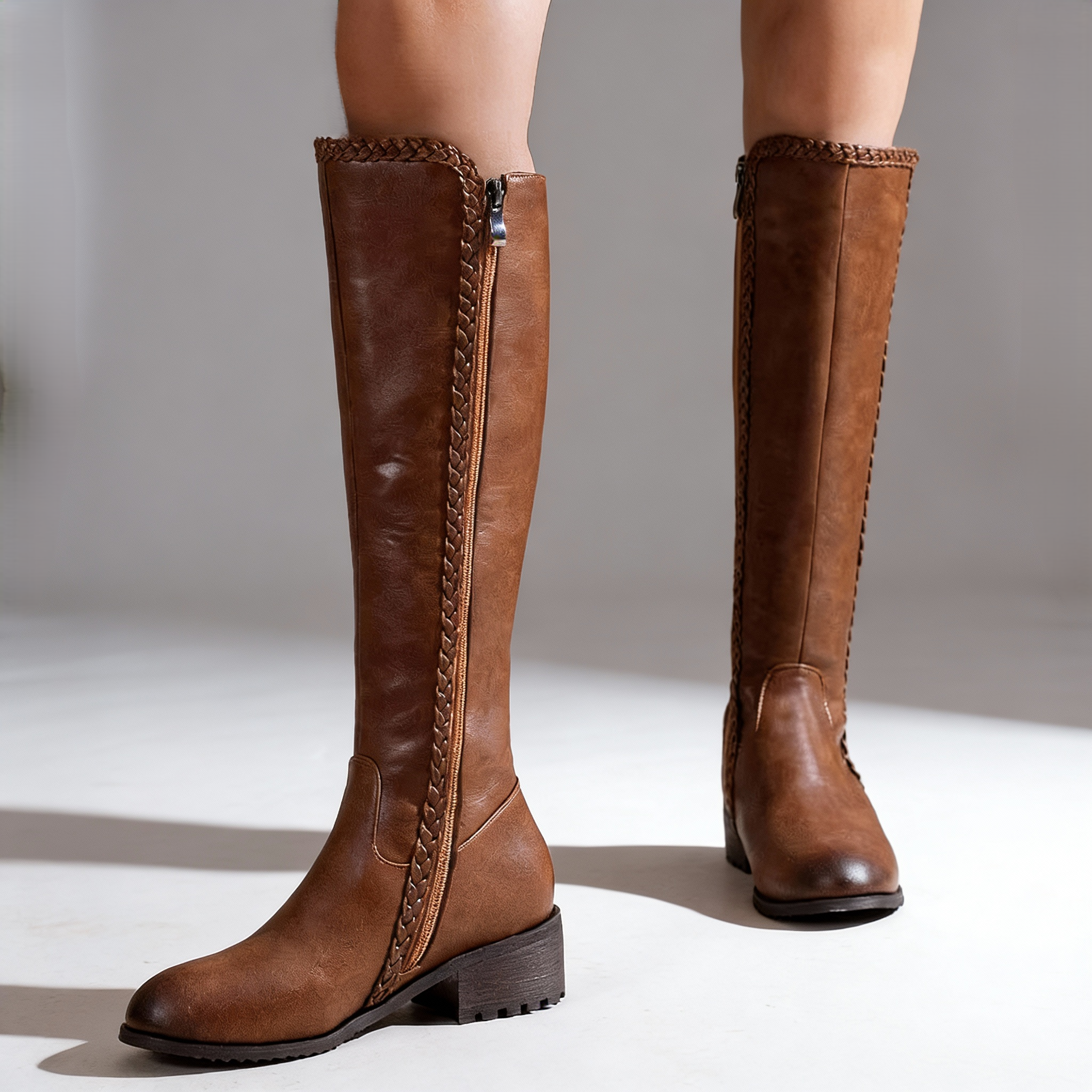Elora Knee-High Leather Riding Boots