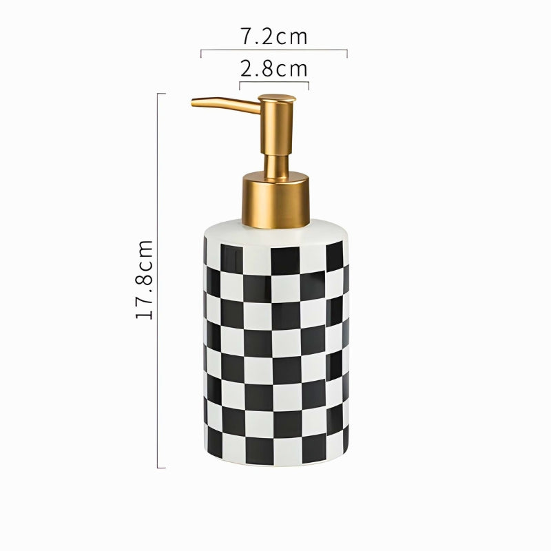 CHECKERED SOAP DISPENSER