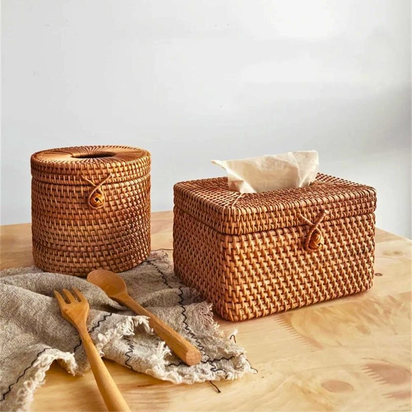 RATTAN TISSUE/NAPKIN BOX