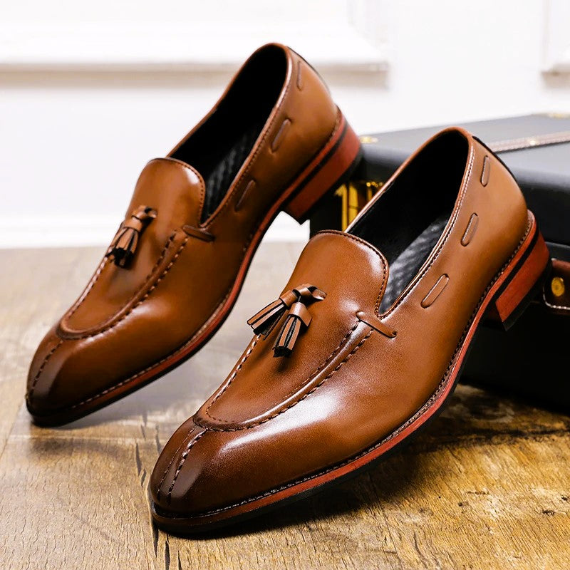 Stronghold Genuine Leather Tassel Loafers