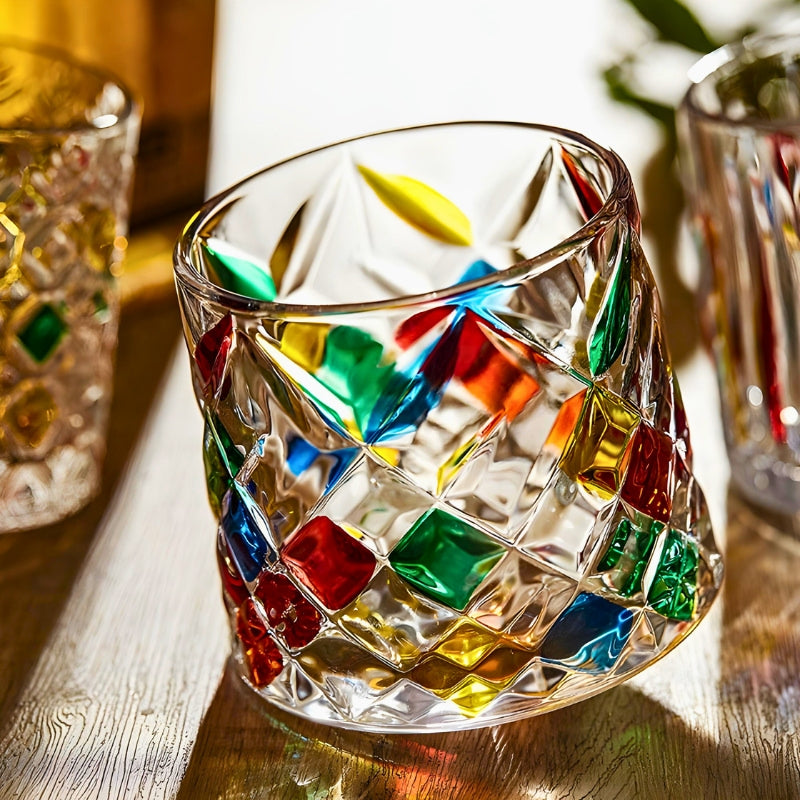 MOSAIC ROTATING CRYSTAL GLASS