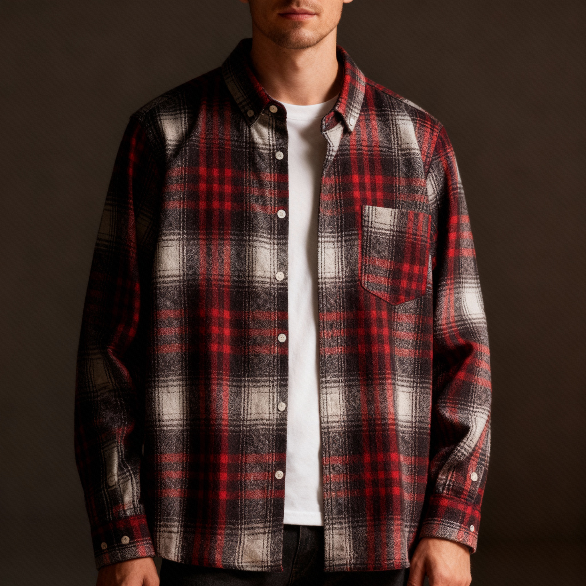 Ashford Plaid Flannel Button-Down Shirt