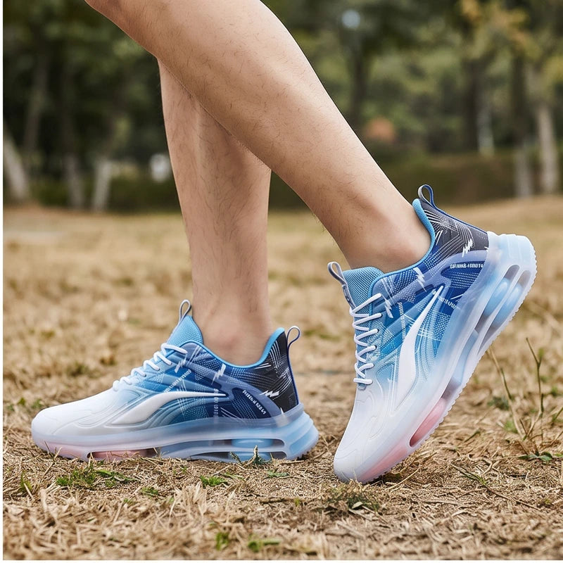 Model wearing Bailan Men's Fashionable Basketball Shoes, with Air Cushioning, Comfortable and Non-Slip, Breathable and Shock-Absorbing, Suitable for Men's Outdoor Activities outdoors - 2