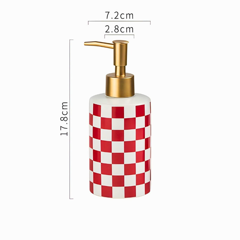 CHECKERED SOAP DISPENSER