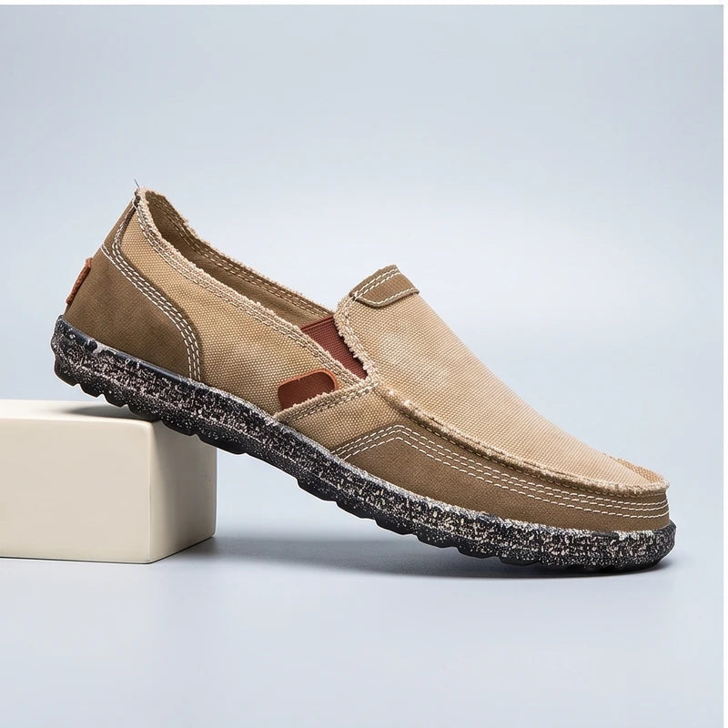 Khaki Beckett Canvas Slip-On Loafers product photo - 2