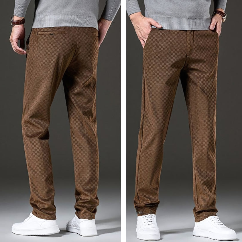 CHECKERED CORDUROY SLACKS