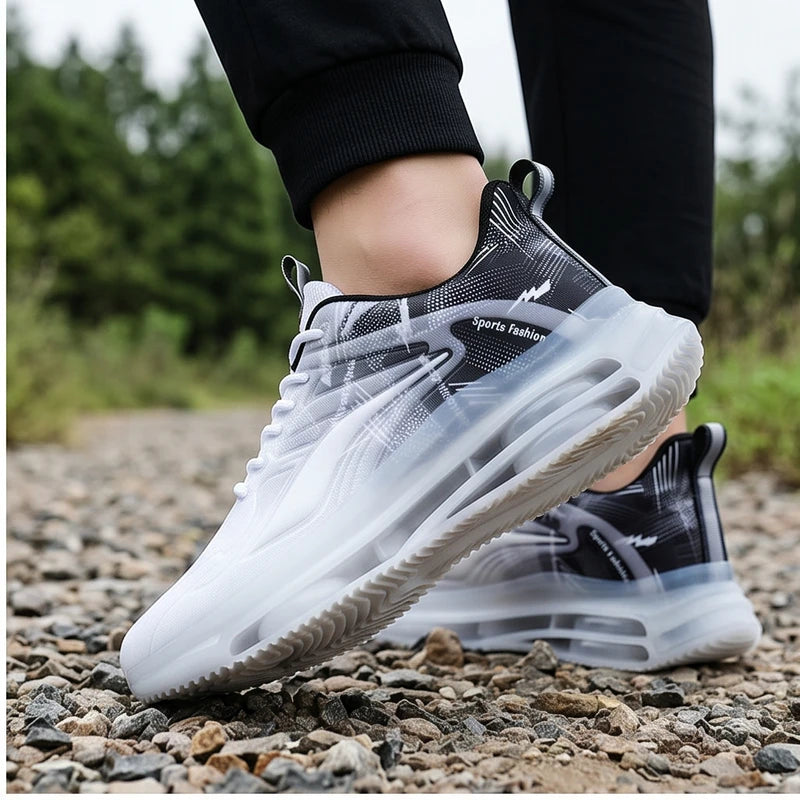 Model wearing Baihei Meridian Air Mesh Athletic Sneakers outdoors - 2