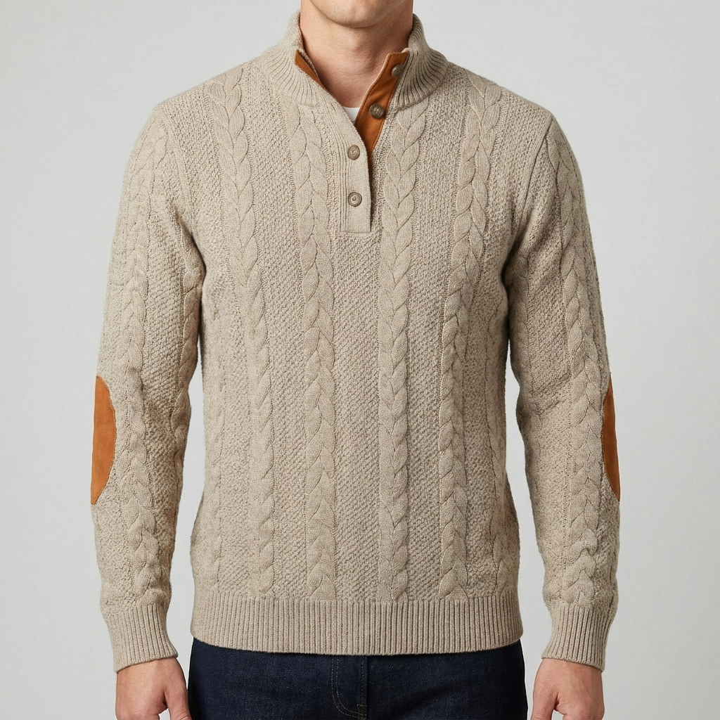 Callum Cable Knit Pullover Sweater