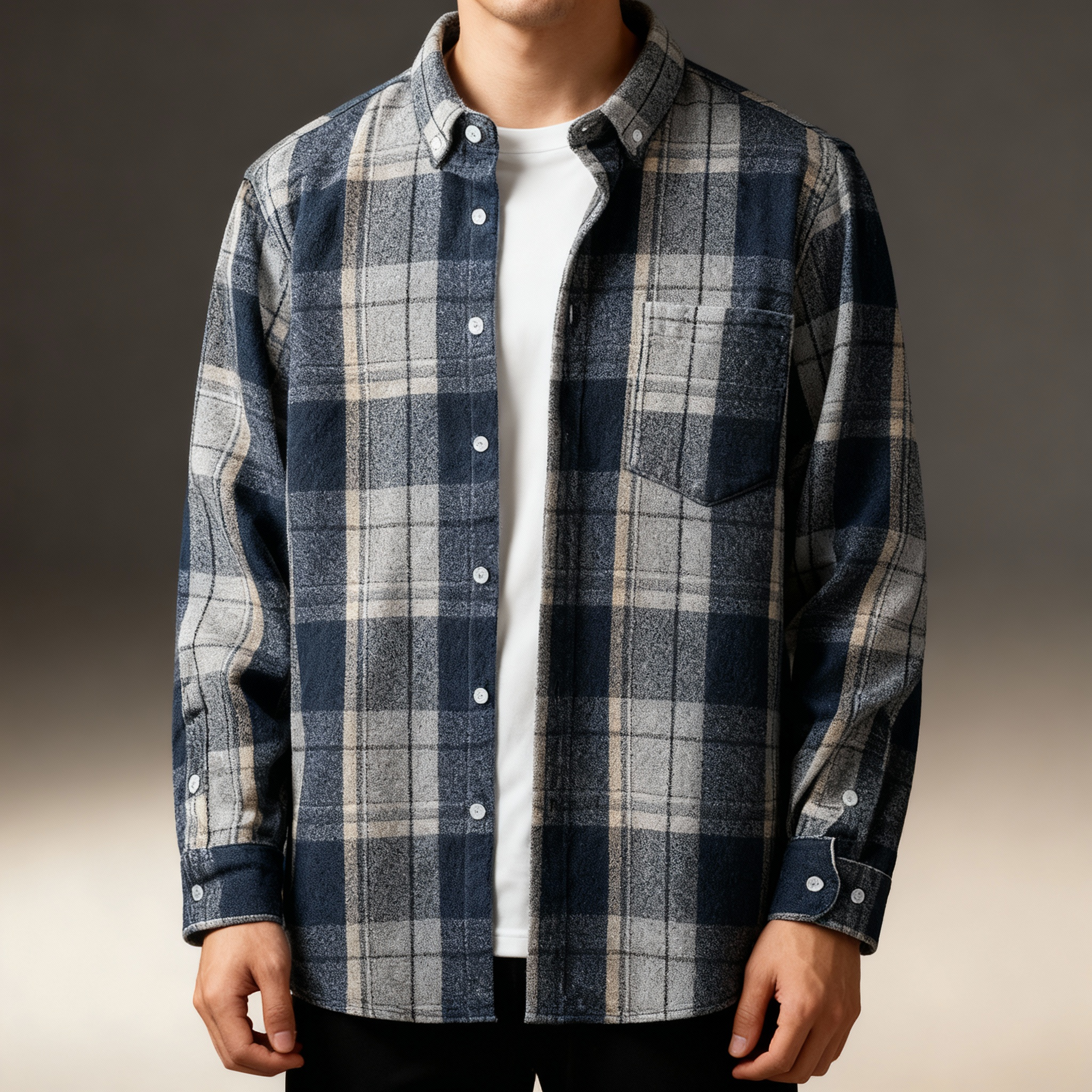 Ashford Plaid Flannel Button-Down Shirt