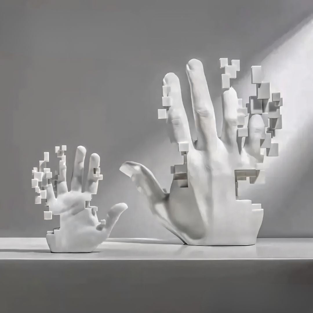 GLITCHED REALITY HAND SCULPTURE