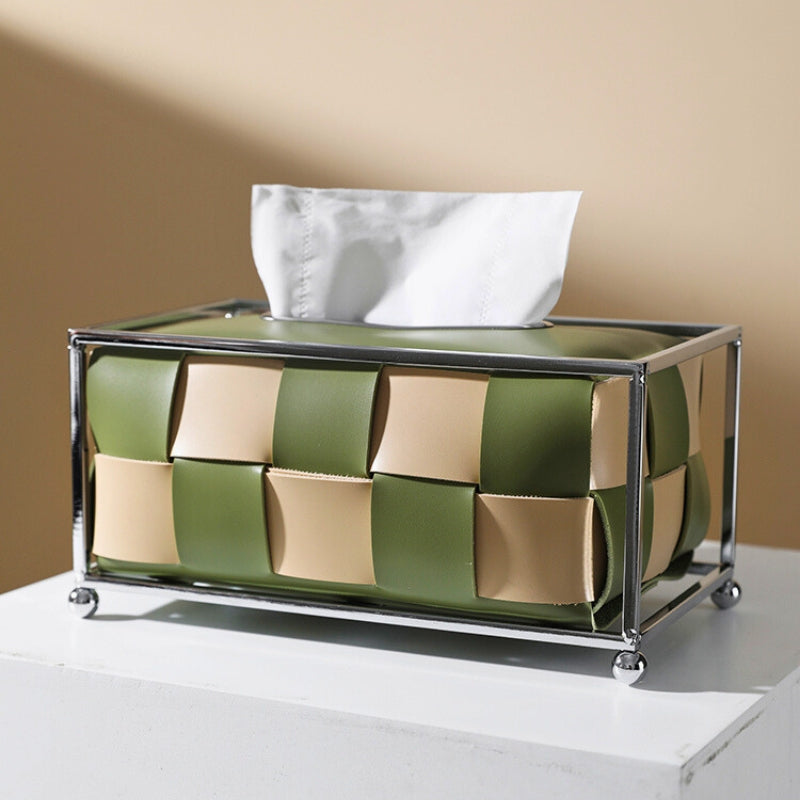 INTERWOVEN LEATHER TISSUE BOX