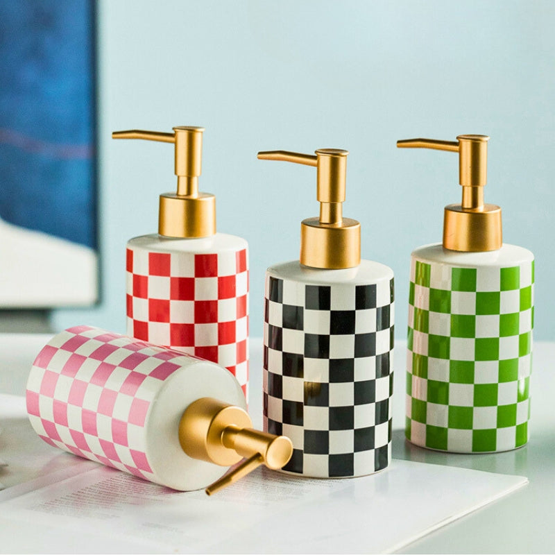 CHECKERED SOAP DISPENSER