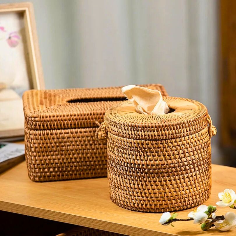 RATTAN TISSUE/NAPKIN BOX