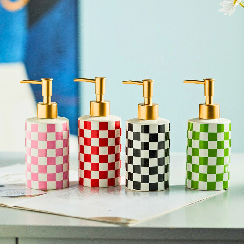 CHECKERED SOAP DISPENSER