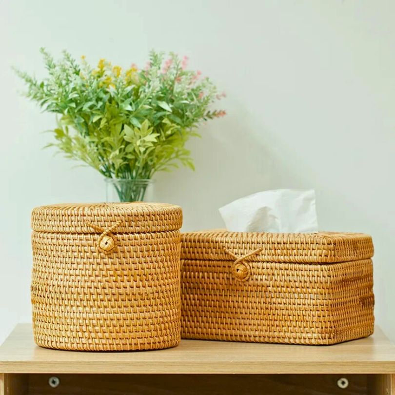 RATTAN TISSUE/NAPKIN BOX