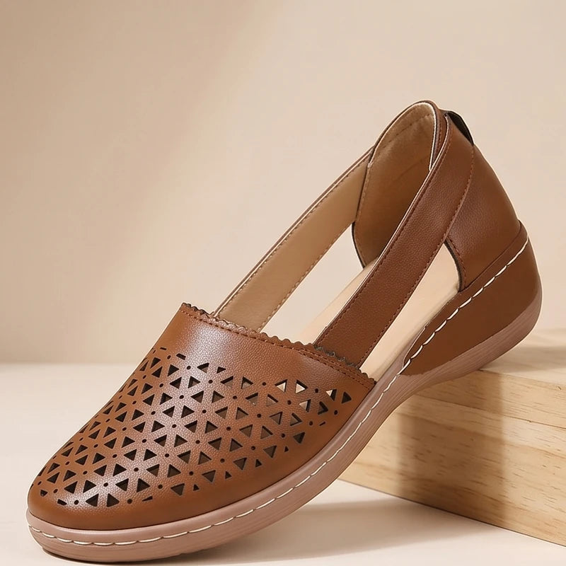 Brown Cordelia Slip-On Wedge Sandals product photo