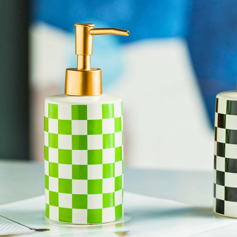 CHECKERED SOAP DISPENSER