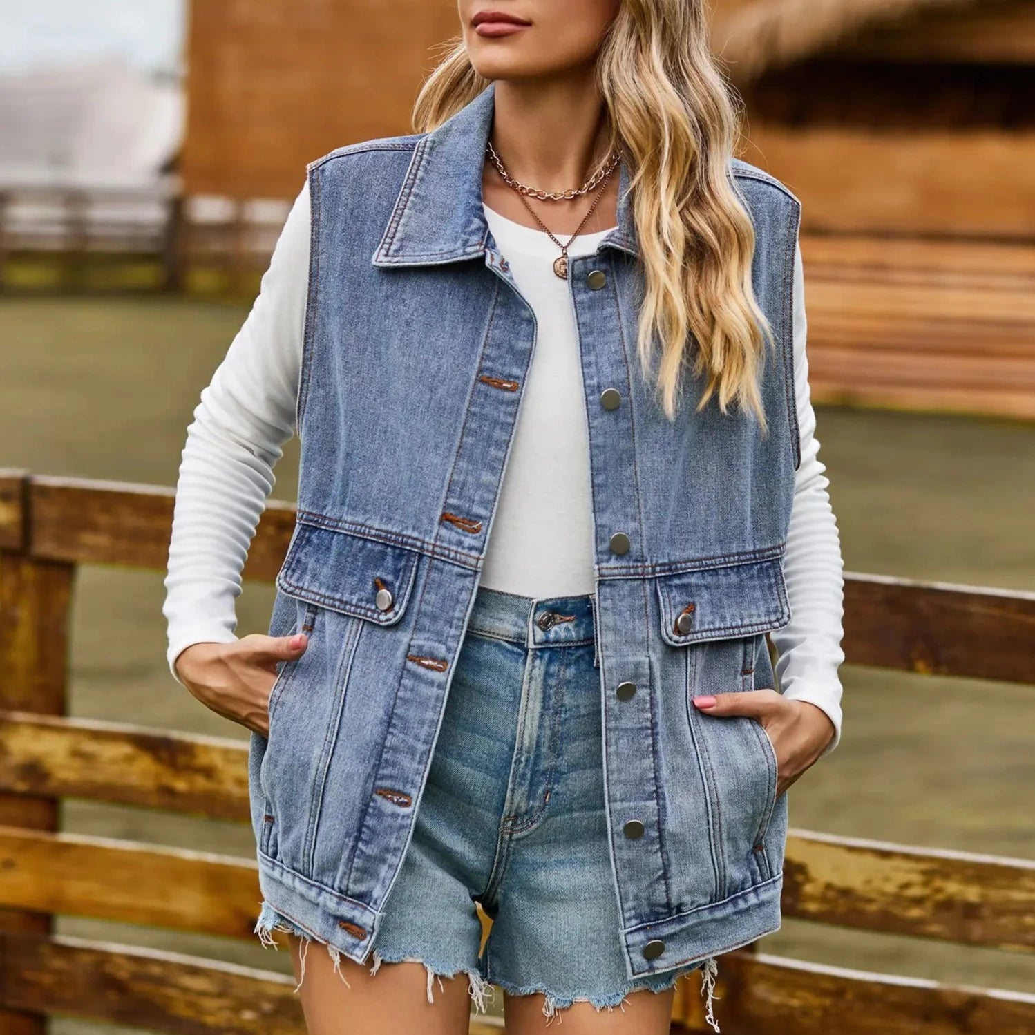 LILY RETRO DENIM VEST