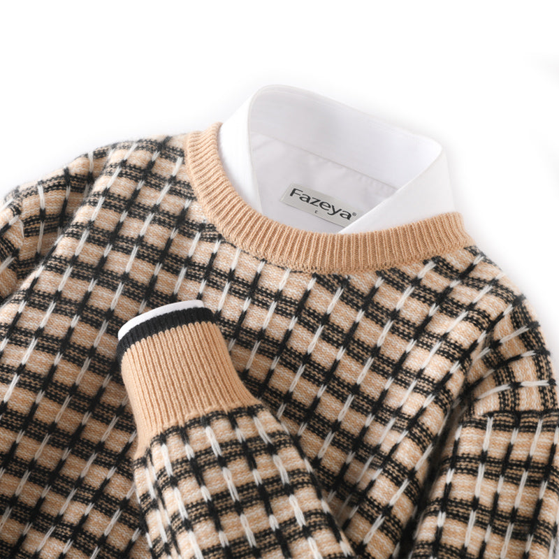 JACQUARD PURE WOOL SWEATER