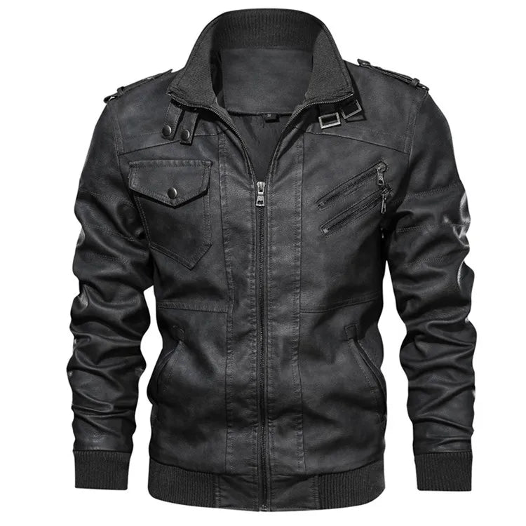 Reid Moto Leather Detachable Hood Jacket
