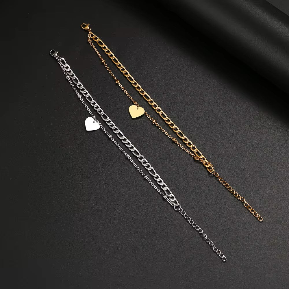DOUBLE LINK HEART BRACELET