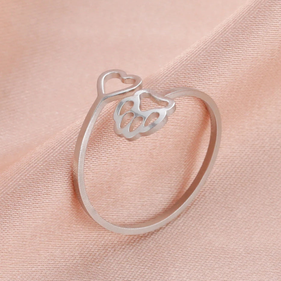Pawprint Resizable Ring