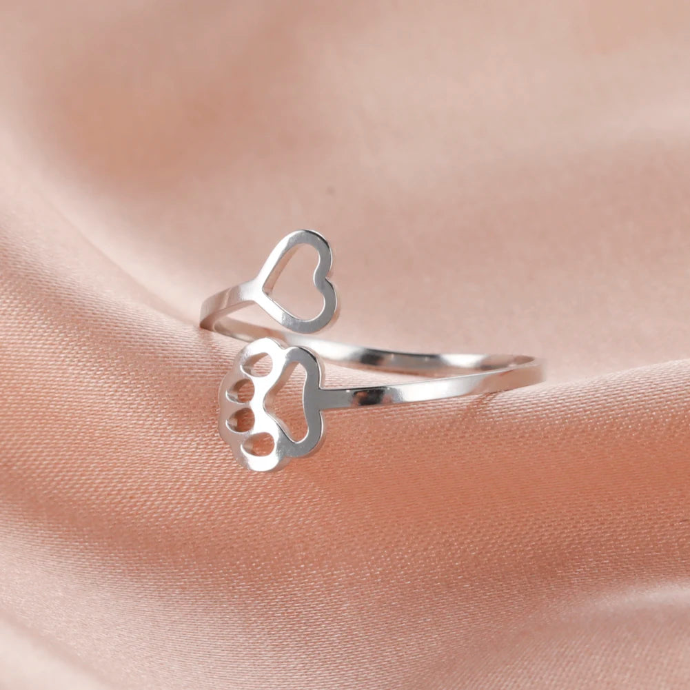 Pawprint Resizable Ring