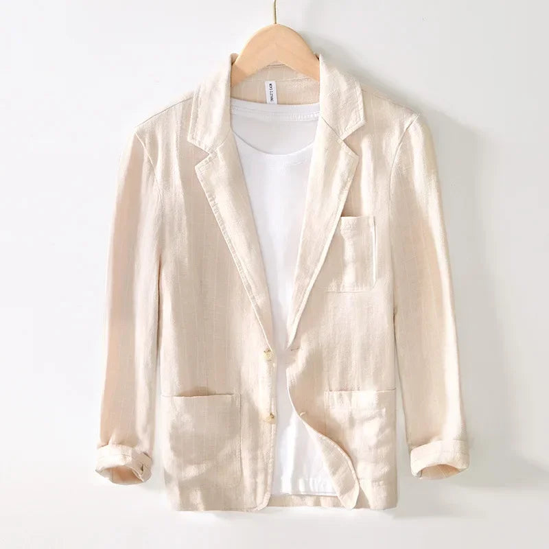 Thaden Men's Cotton Linen Striped Blazer