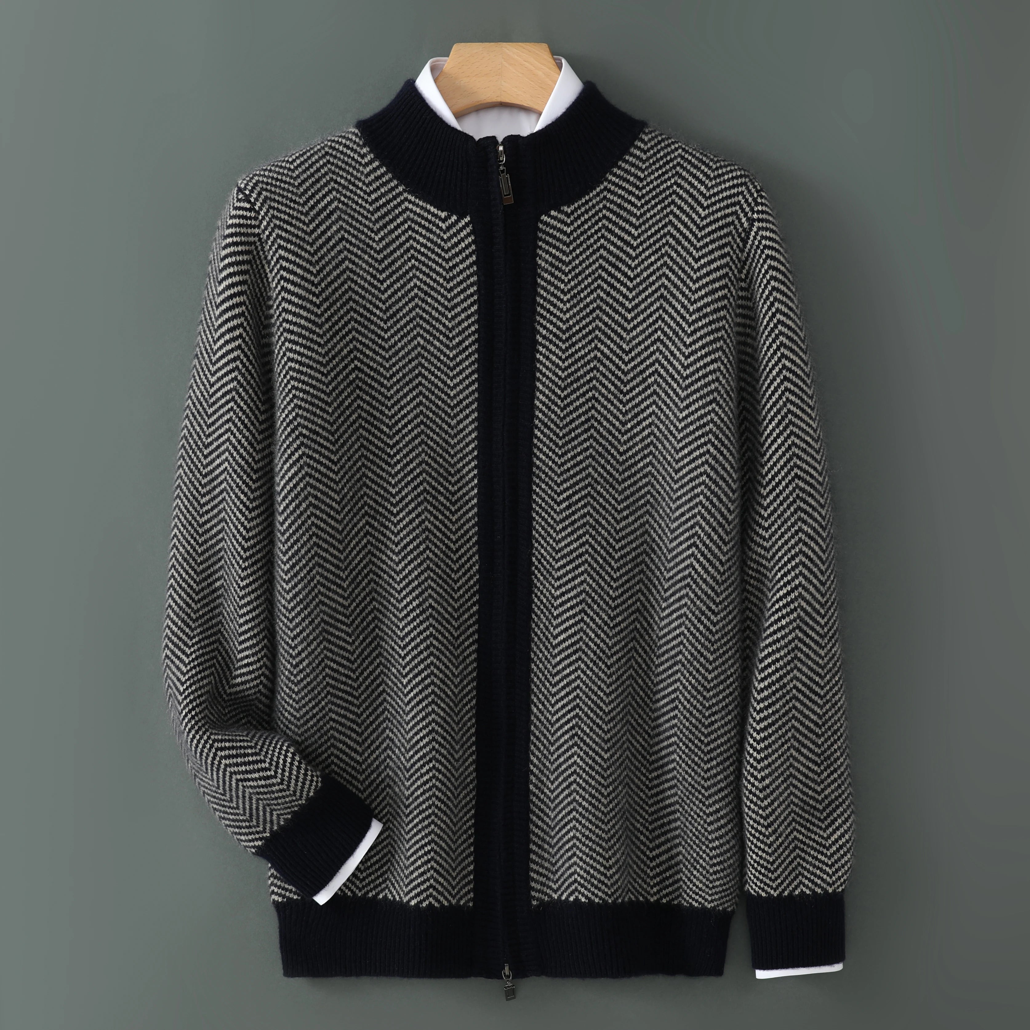 KENJI CASHMERE ZIP CARDIGAN