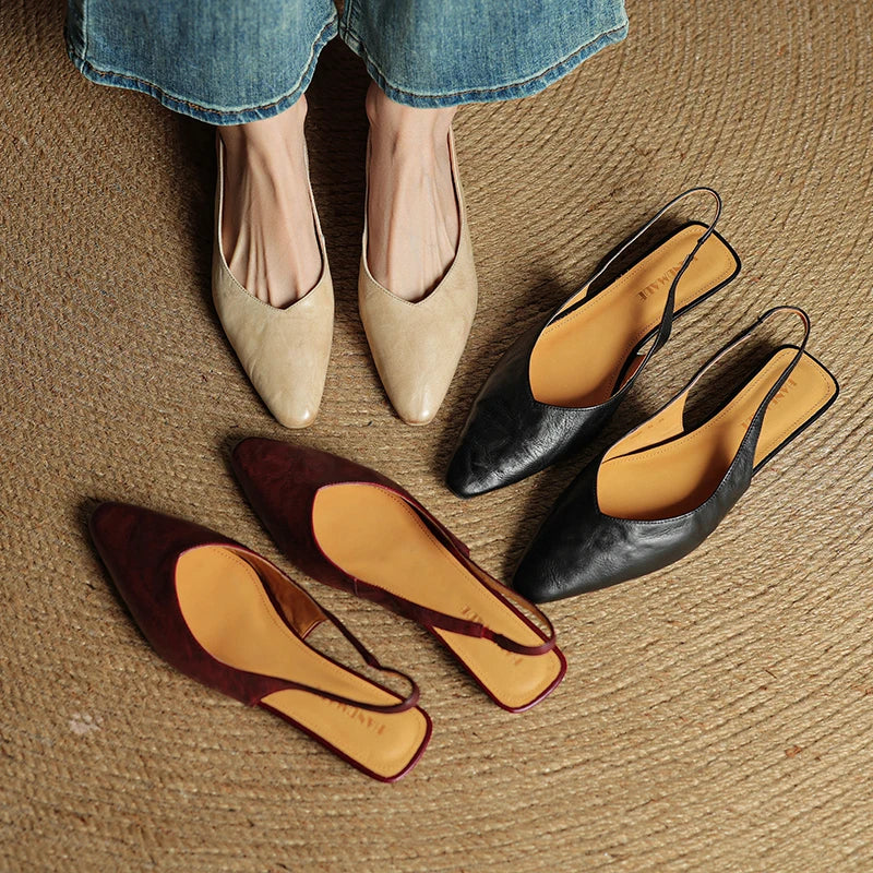 Serena Genuine Leather Slingbacks