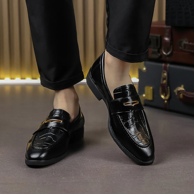 Dante Genuine Leather Crocodile Loafers