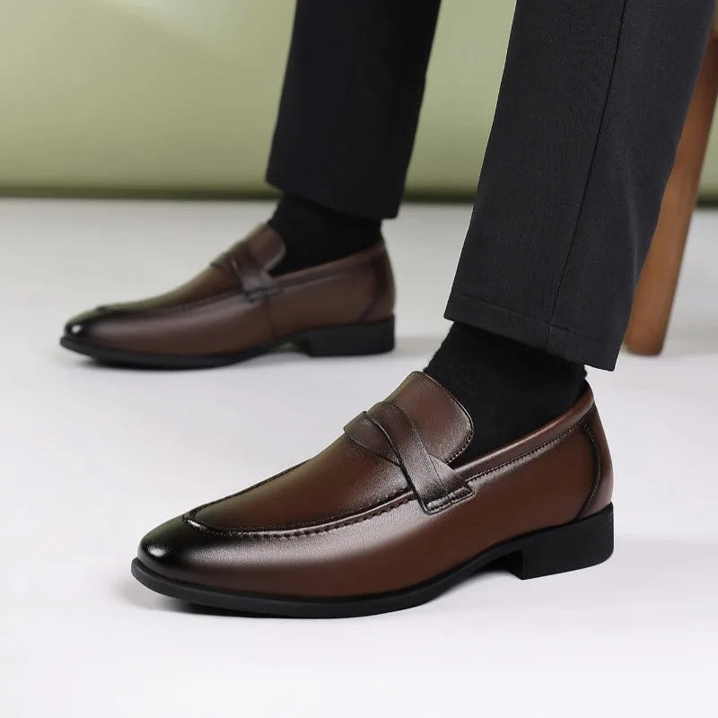 Hudson Leather Pointed Toe Loafer
