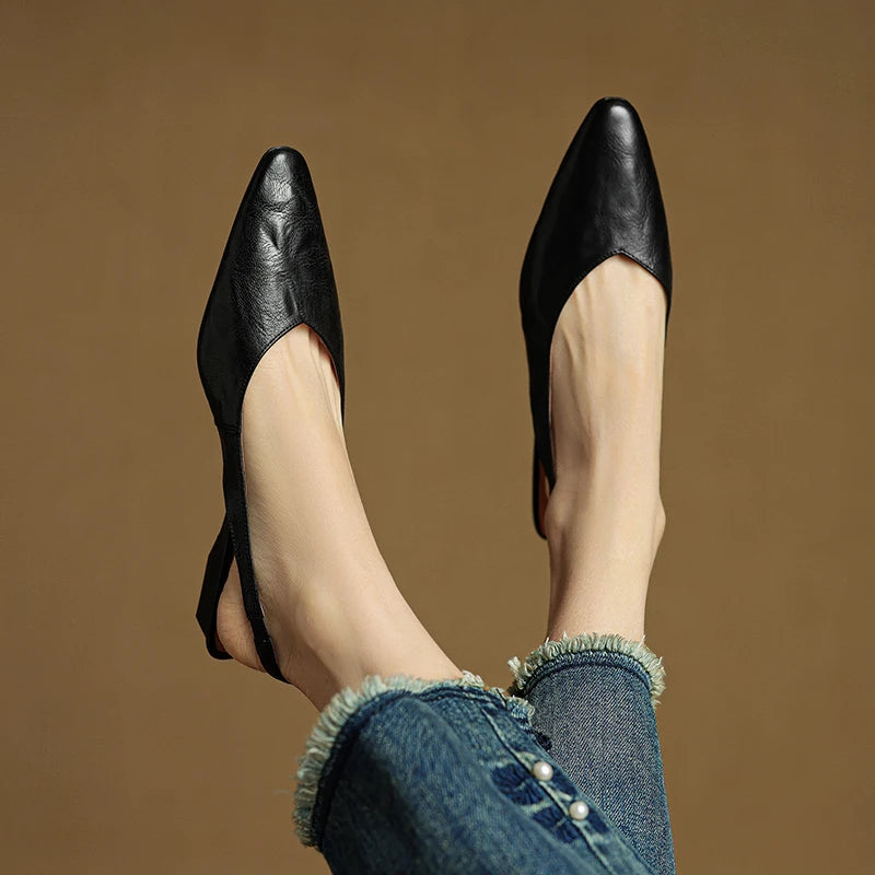 Serena Genuine Leather Slingbacks